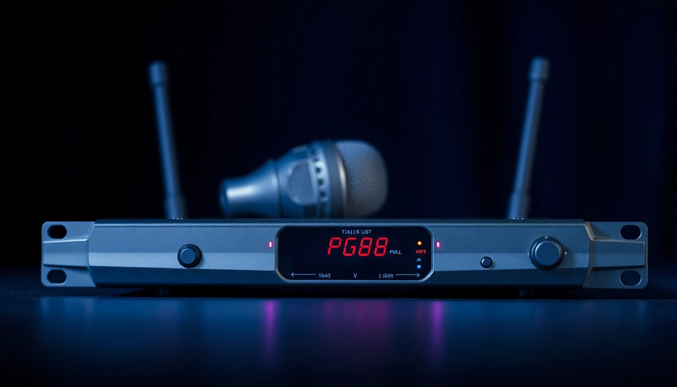 High-quality PG88 wireless microphone receiver showcasing signal lights and controls, perfect for live sound applications