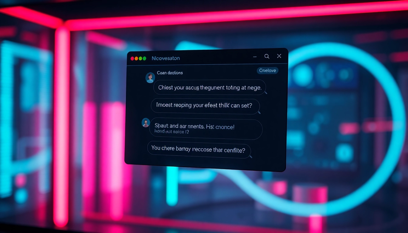Engaging nsfw ai chat scene with provocative conversation on a sleek digital interface, emphasizing unrestricted AI interactions for mature users.